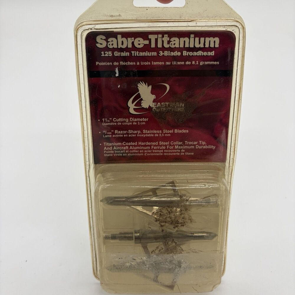 Eastman Sabre Titanium 125 Grain 3-Blade Broadheads 2pc Bow Hunting Vintage